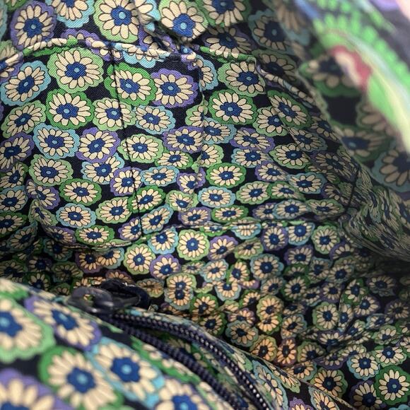 Vera Bradley Saddle Up Blue Green Rhapsody Hobo Purse Handbag Pockets RETIRED - Picture 13 of 16